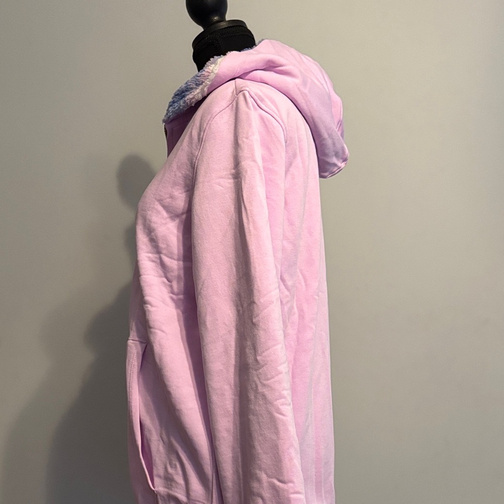 Lands’ End Lavender Zip-Up Hoodie Reversible cozy faux- Fur XXL - Girls - Picture 6 of 16